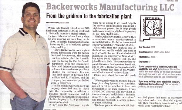 New Mexico Business Weekly - Small Business heavyweights article